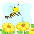 Bee sucking Honey from Flower