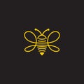 bee symbol thread linear design logo vector Royalty Free Stock Photo