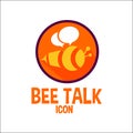 Bee talk icon / exclusive logo Royalty Free Stock Photo