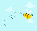 Bee with trail illustration.