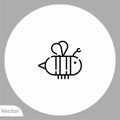 Bee vector icon sign symbol Royalty Free Stock Photo