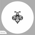 Bee vector icon sign symbol Royalty Free Stock Photo