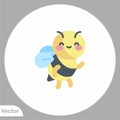 Bee vector icon sign symbol Royalty Free Stock Photo