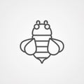 Bee vector icon sign symbol Royalty Free Stock Photo