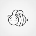 Bee vector icon sign symbol Royalty Free Stock Photo