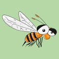 Bee, wasp hand drawn. Vector of a wasp, bee. Icon bee Royalty Free Stock Photo