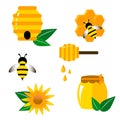 Vector illustration icon. Cartoon vector illustration bee wasp honey on white background.
