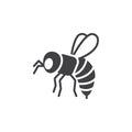 Bee, wasp icon vector, filled flat sign Royalty Free Stock Photo