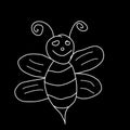 Bee wasp - kids children chalk drawing Royalty Free Stock Photo