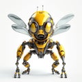 Bee or wasp robot, robotic insect isolated over white background. Created with generative Ai Royalty Free Stock Photo