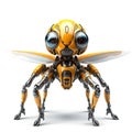 Bee or wasp robot, robotic insect isolated over white background. Created with generative Ai