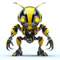 Bee or wasp robot, robotic insect isolated over white background. Created with generative Ai Royalty Free Stock Photo