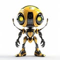 Bee or wasp robot, robotic insect isolated over white background. Created with generative Ai