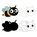 Bee worksheet vector design for kid Royalty Free Stock Photo