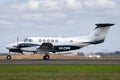 Beech B200 Super King Air twin engine turboprop aircraft on the runway at Avalon aIrport Royalty Free Stock Photo