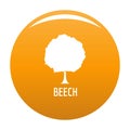 Beech tree icon vector orange