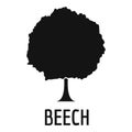 Beech tree icon, simple black style Royalty Free Stock Photo