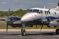 Beechcraft King Air aircraft getting ready to take off
