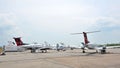 Beechcraft King Air 250 and 350ER, and other commercial jets on dispaly at Singapore Airshow