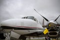 Beechcraft Twin Engine Airplane With Stormy Sky Royalty Free Stock Photo