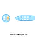 Beechraft Kingair 200 Airplane scheme. Civil Aircraft Guide Royalty Free Stock Photo