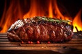 steak grill beef fried background food raw dark meat dinner red. Generative AI.