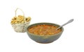 Beef Barley Soup Spoon & Crackers Royalty Free Stock Photo