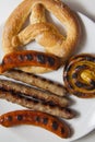 Beef bavarian sausages of different types