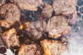 Beef being prepared on the grill. Photo of Brazil