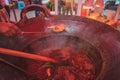 Beef belly consome served in clay dishes, typical Mexican food