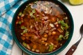 Beef birria consomme with chickpeas. Mexican food Royalty Free Stock Photo