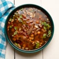 Beef birria consomme with chickpeas. Mexican food Royalty Free Stock Photo