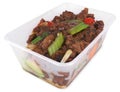 Beef and black bean take out with clipping path