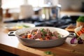 beef bourguignon being ladled onto a plate from a pot Royalty Free Stock Photo