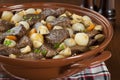 Beef Bourguignon in an Earthenware Pot Royalty Free Stock Photo