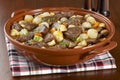 Beef Bourguignon in an Earthenware Pot Royalty Free Stock Photo