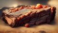 Beef Brisket barbecue. Chopped Beef Brisket. Traditional Texas Smoke House meat. Rubbed with spices and smoked in a