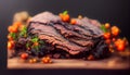 Beef Brisket barbecue. Chopped Beef Brisket. Traditional Texas Smoke House meat. Rubbed with spices and smoked in a