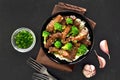 Beef and broccoli stir fry with rice Royalty Free Stock Photo