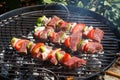 Beef brochette on barbecue Royalty Free Stock Photo