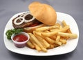 Beef burger combo Royalty Free Stock Photo