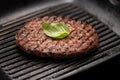 A beef burger grill cooking