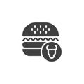 Beef burger vector icon