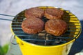 Beef Burgers on a BBQ