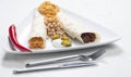 beef burritos with beans and rice Royalty Free Stock Photo