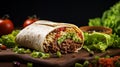 Beef burritos, filled with tender meat, beans, rice and flavorful toppings, wrapped in a tortilla