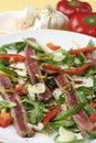 Beef carpaccio; salad and ingredients