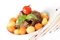 Beef cheek with vegetables