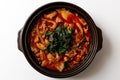 Beef Chitterlings Hotpot on White Background