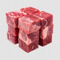 Beef Cube isolated on transparent background